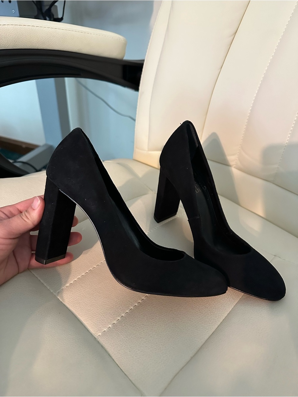 Vince Camuto Black Suede Heel Pumps